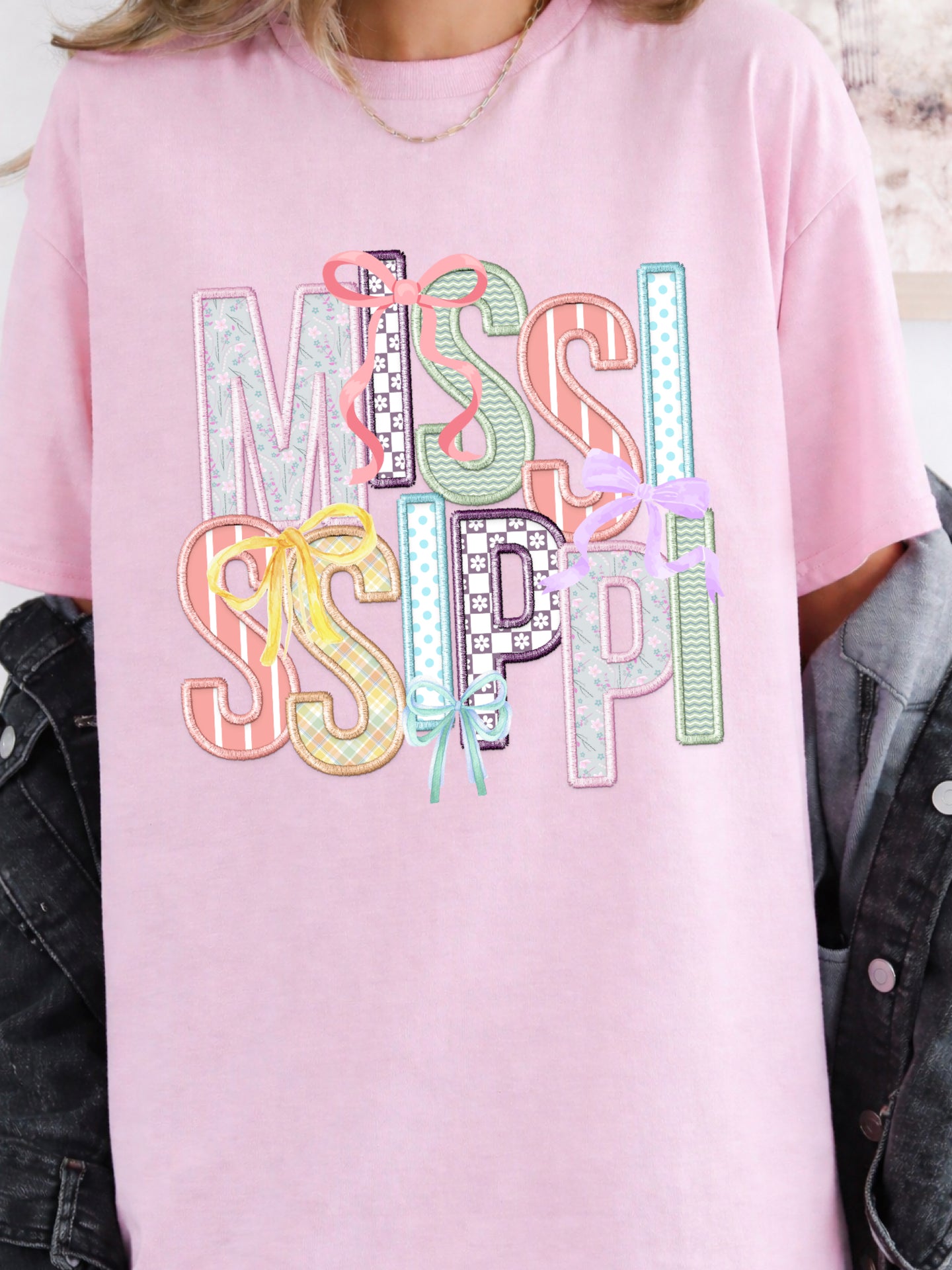 Mississippi Faux Embroidery Tee