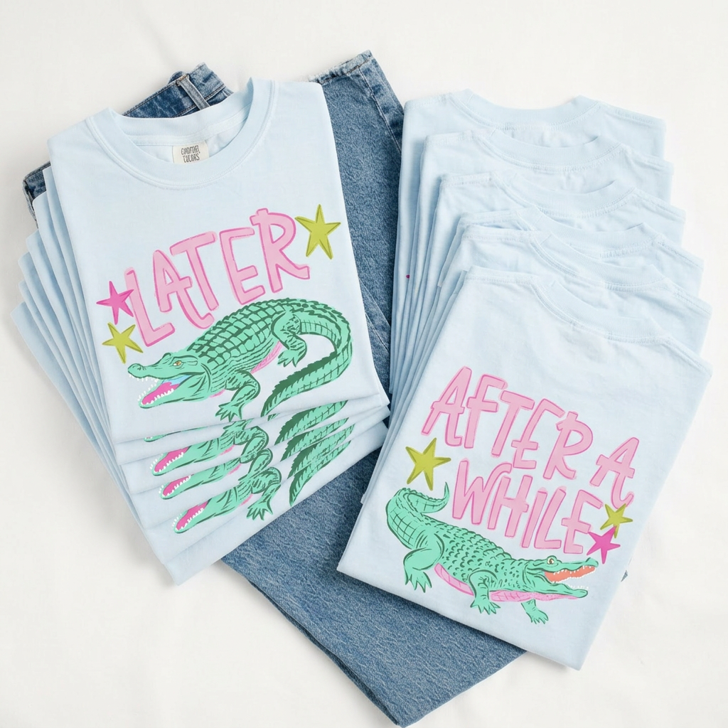 Later Gator, After Awhile Crocodile Chambray CC Tee
