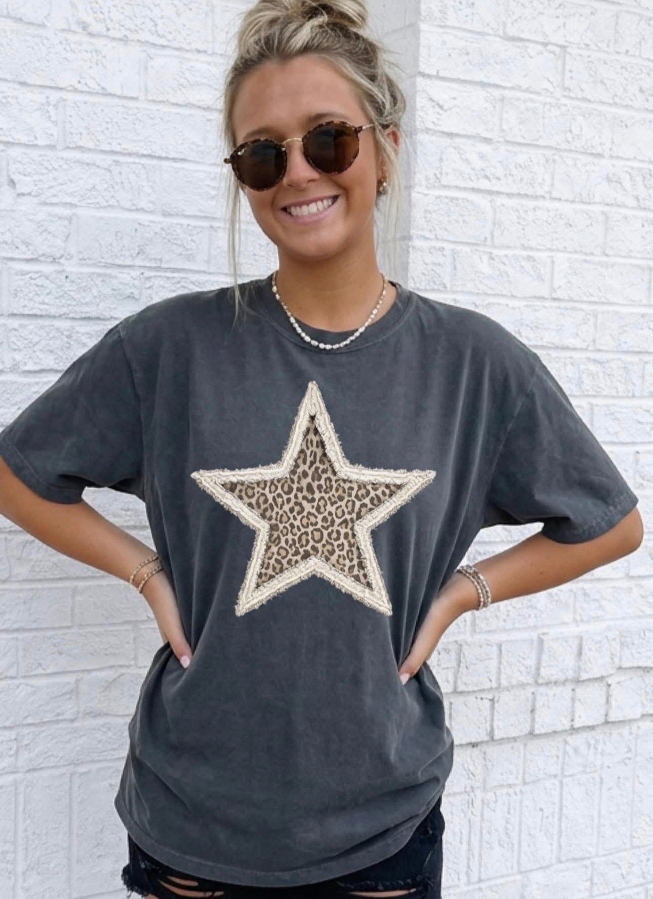 Faux Cheetah Star Tees