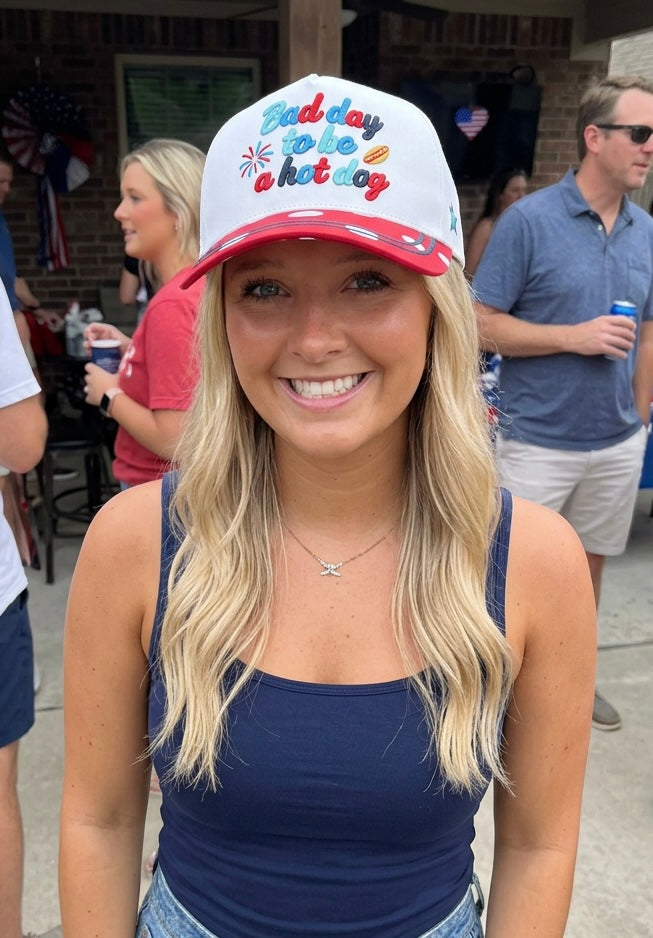 Bad Day to be a Hot Dog Embroidered Hat