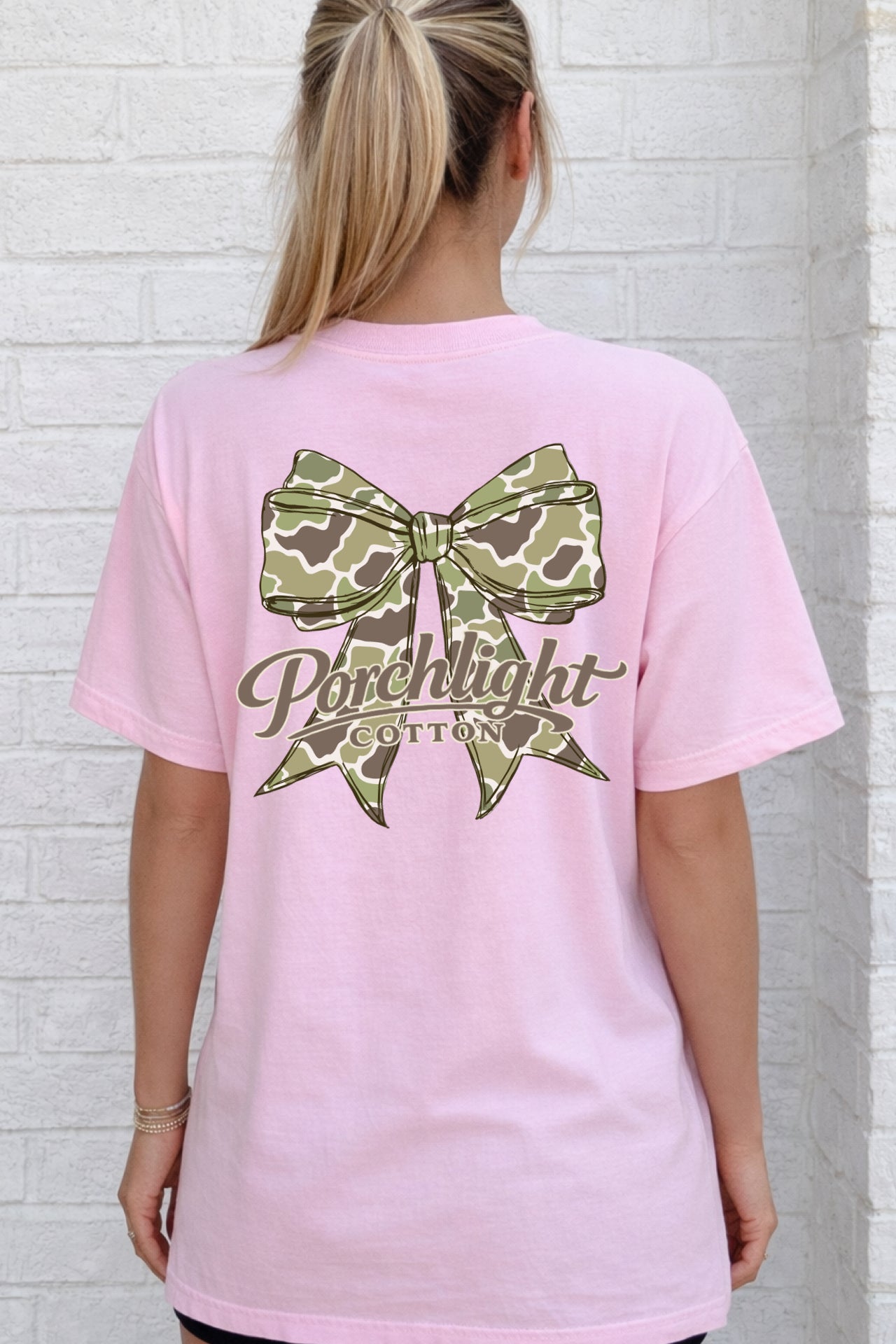 Porchlight Cotton Camo Bow Tee