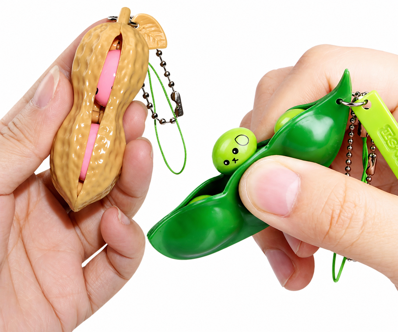 Dozen Squeezie Keychains (Peas & Peanuts)
