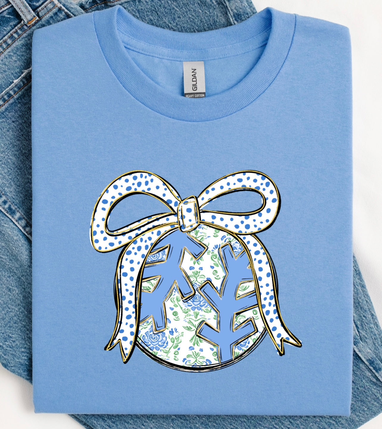 Floral Baseball Bow Tee