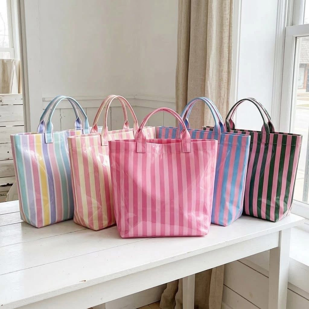 Striped PVC Bag - preorder
