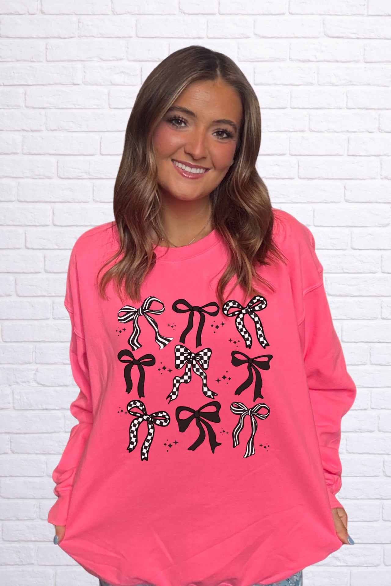 Black & White Bow Sweatshirt