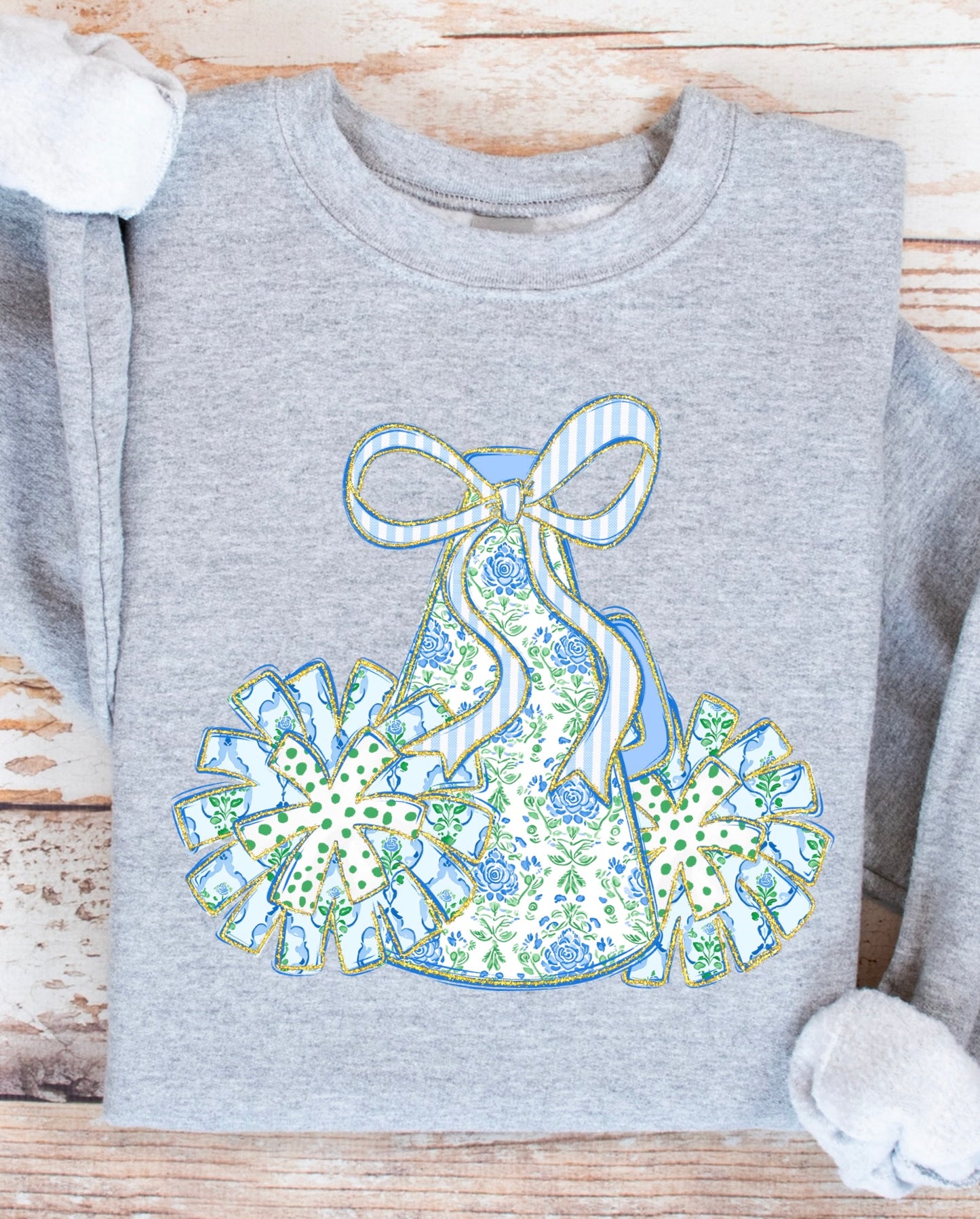 Floral Cheer Bow Sweatshirt