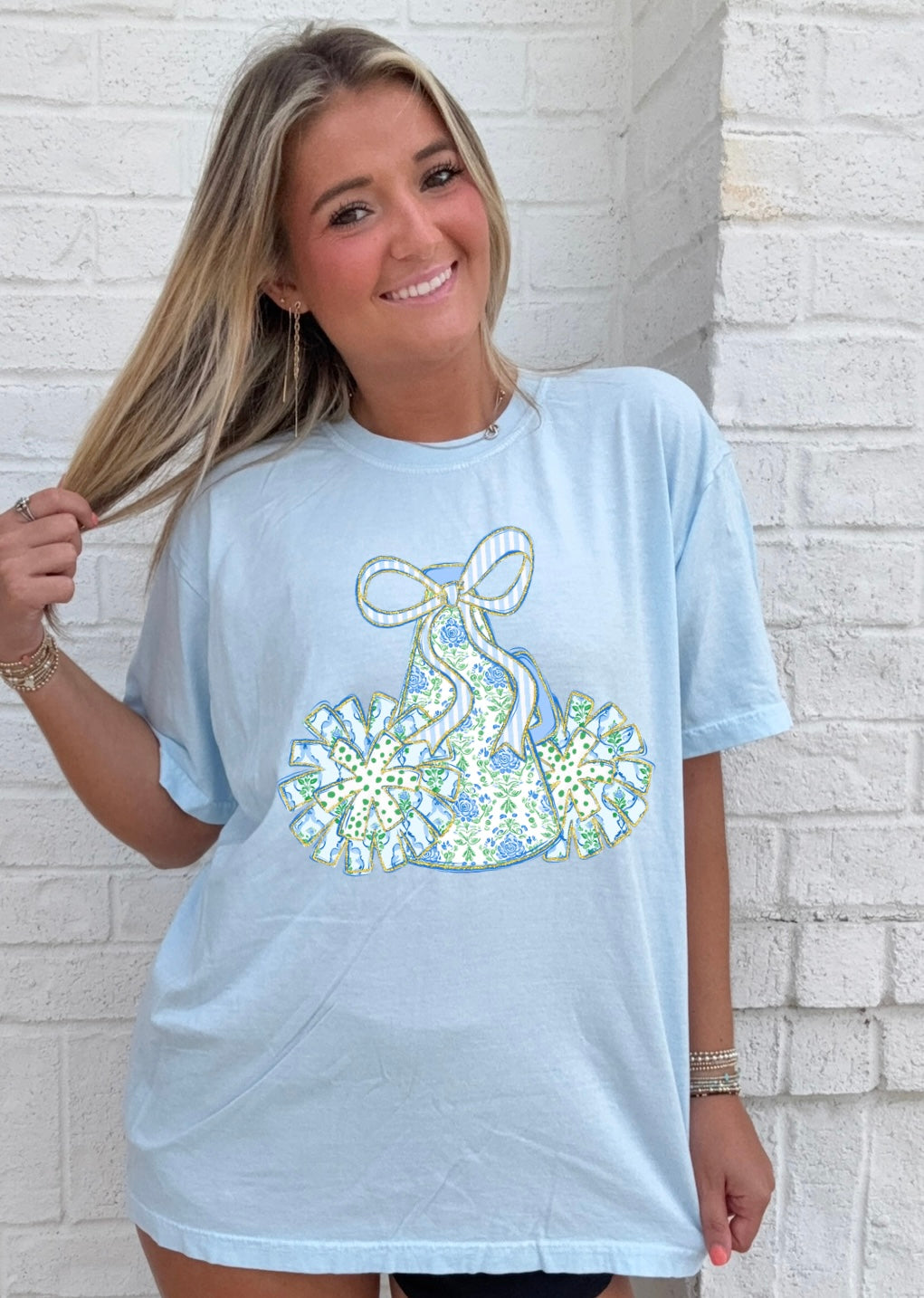 Floral Cheer Bow Tee