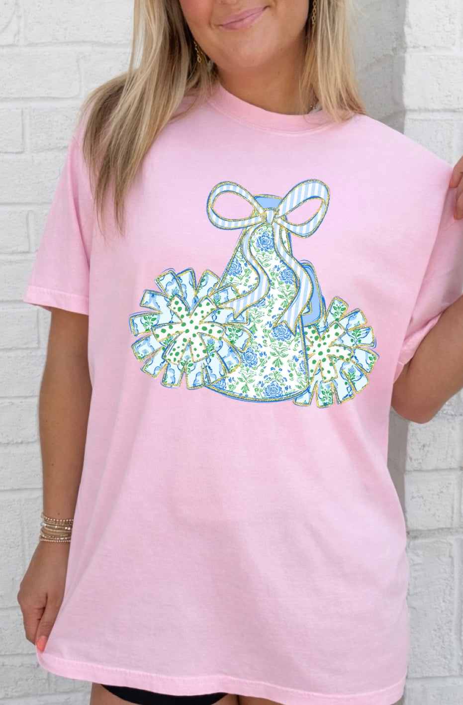 Floral Cheer Bow Tee
