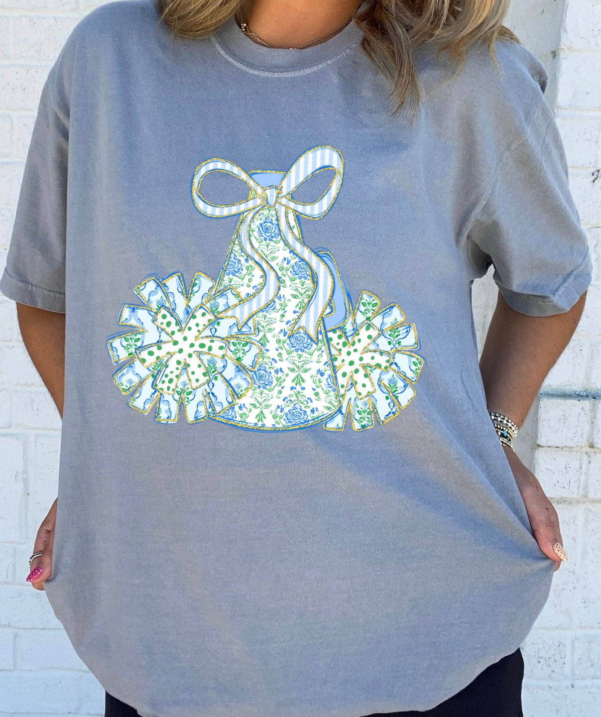 Floral Cheer Bow Tee