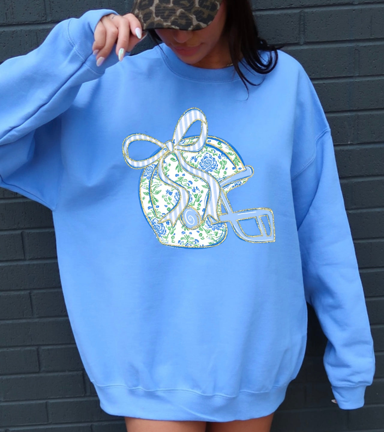 Floral Helmet Bow Sweatshirt