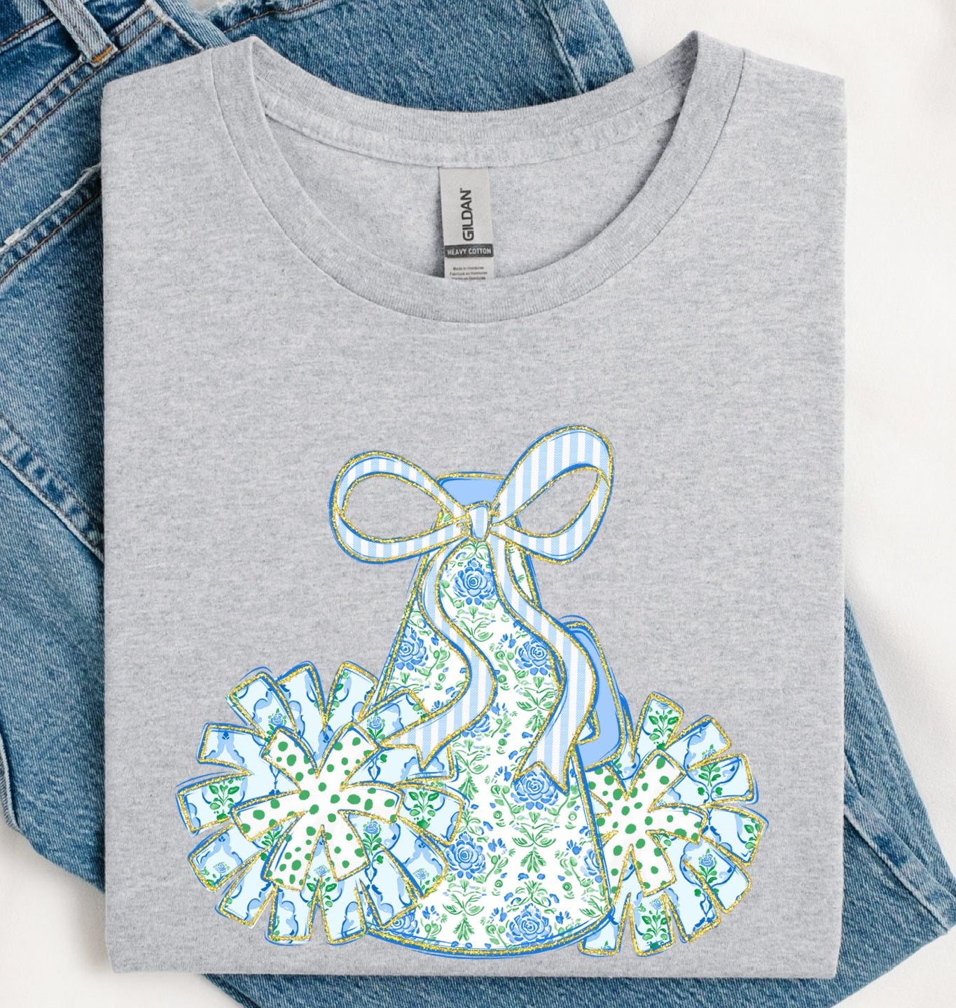 Floral Cheer Bow Tee