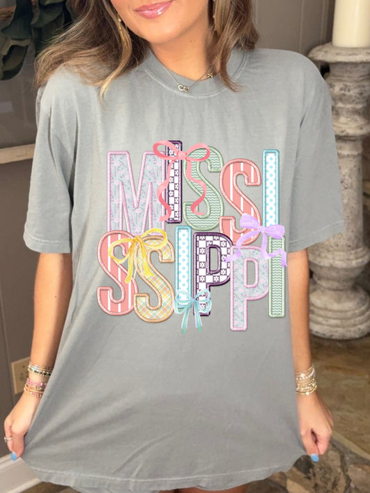 Mississippi Faux Embroidery Tee