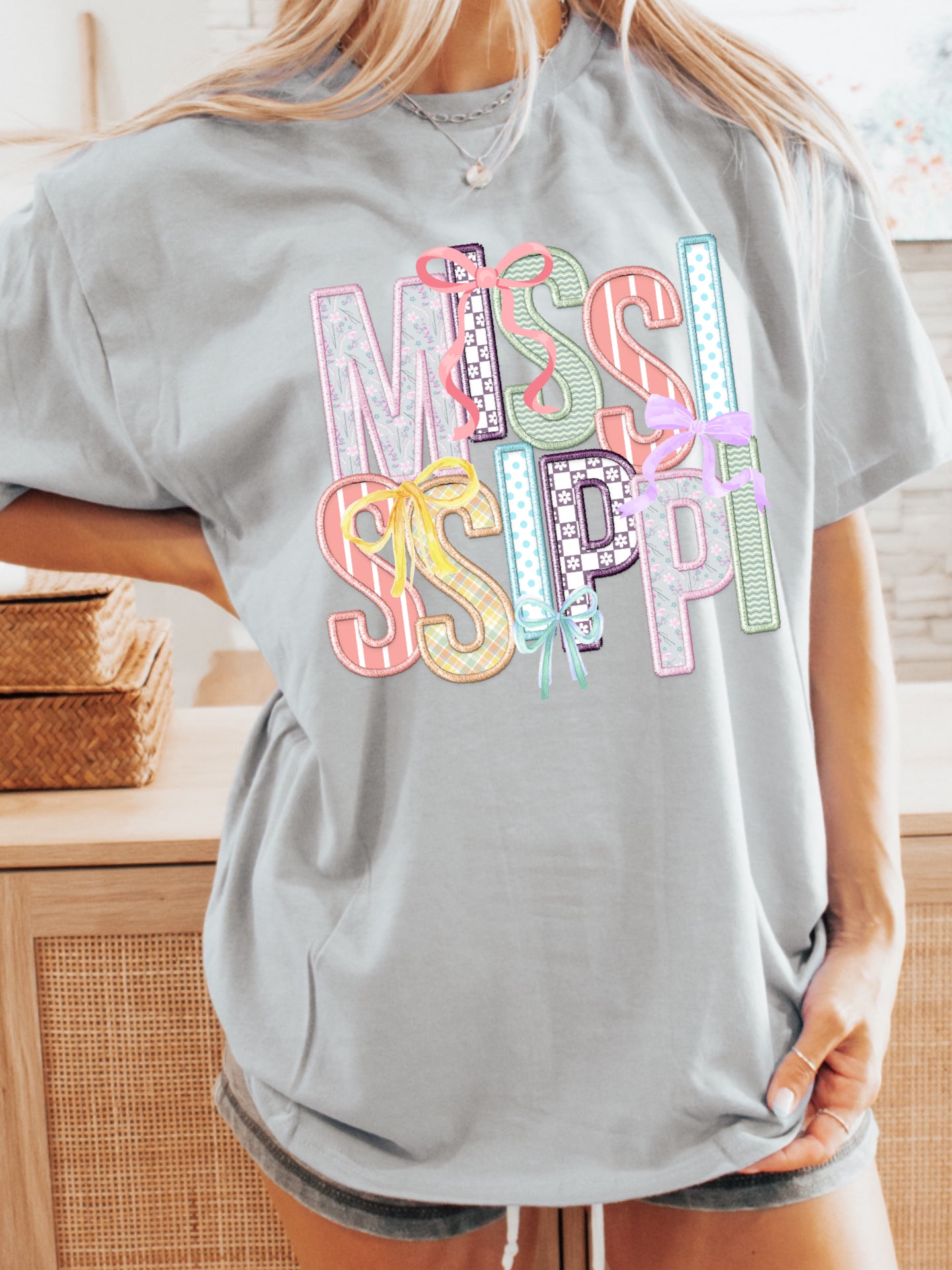 Mississippi Faux Embroidery Tee