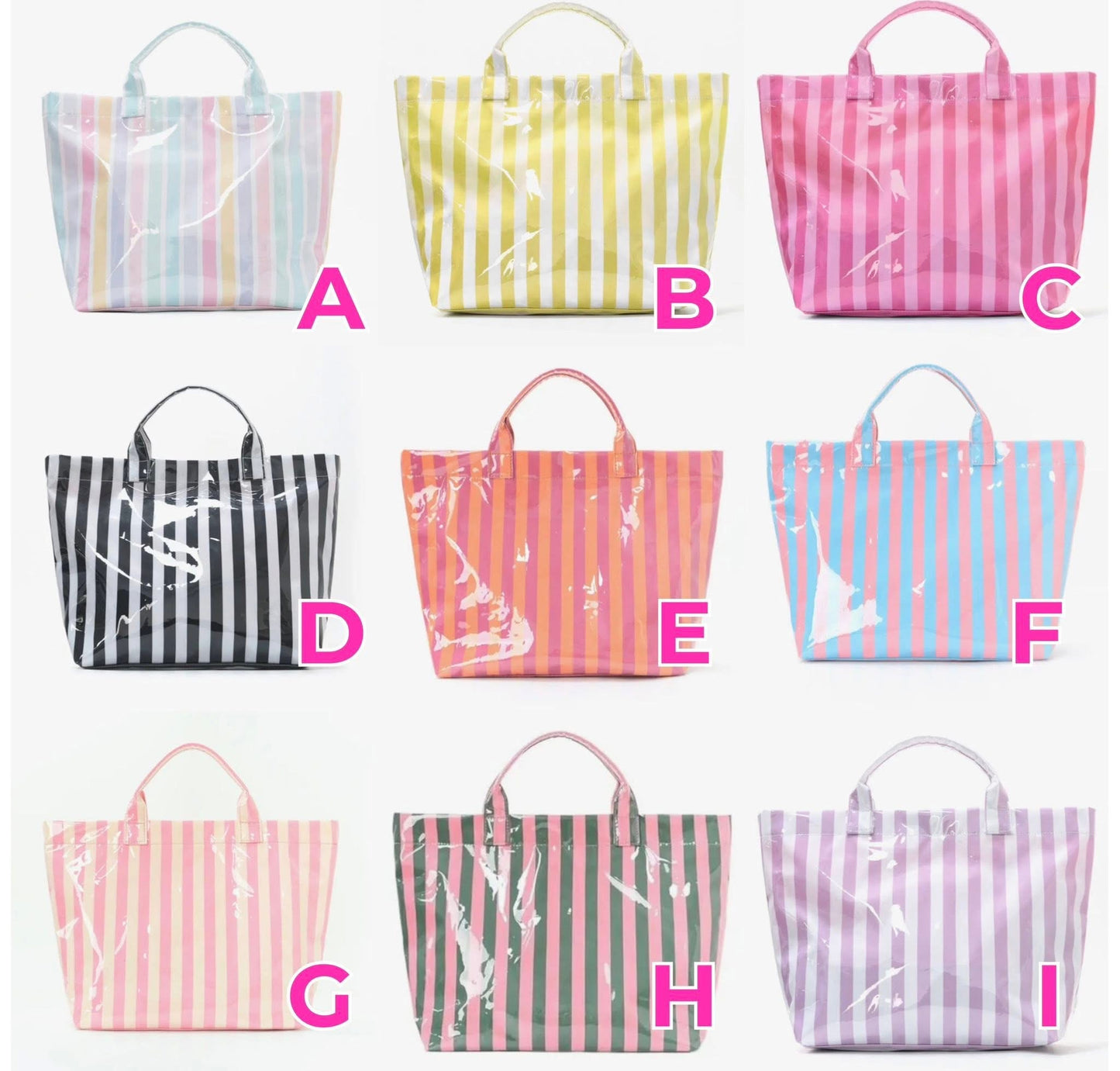 Striped PVC Bag - preorder