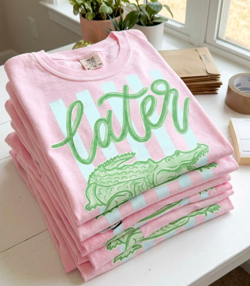 Later Gator Pink Comfort Colors T-Shirt