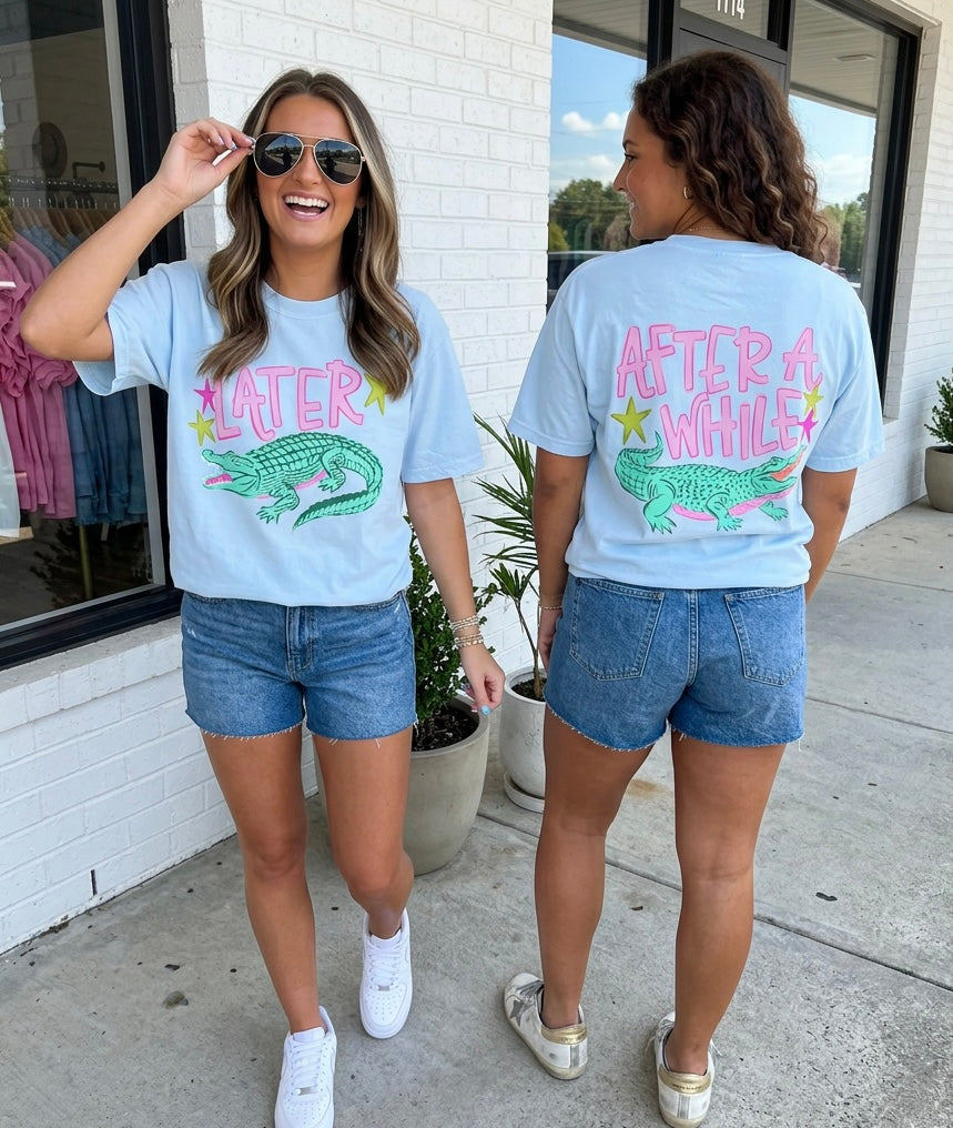 Later Gator, After Awhile Crocodile Chambray CC Tee