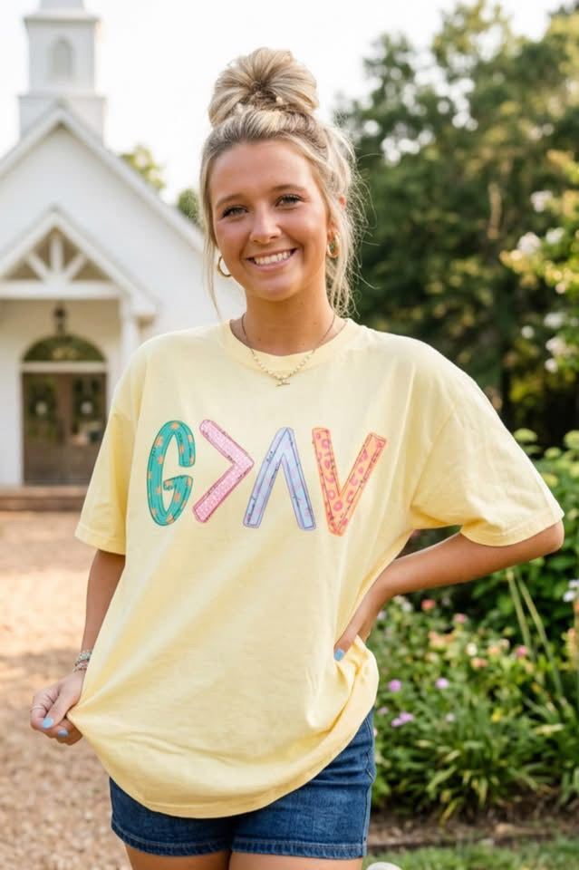 God is Greater than the Highs & Lows (patterns) - CC Tee