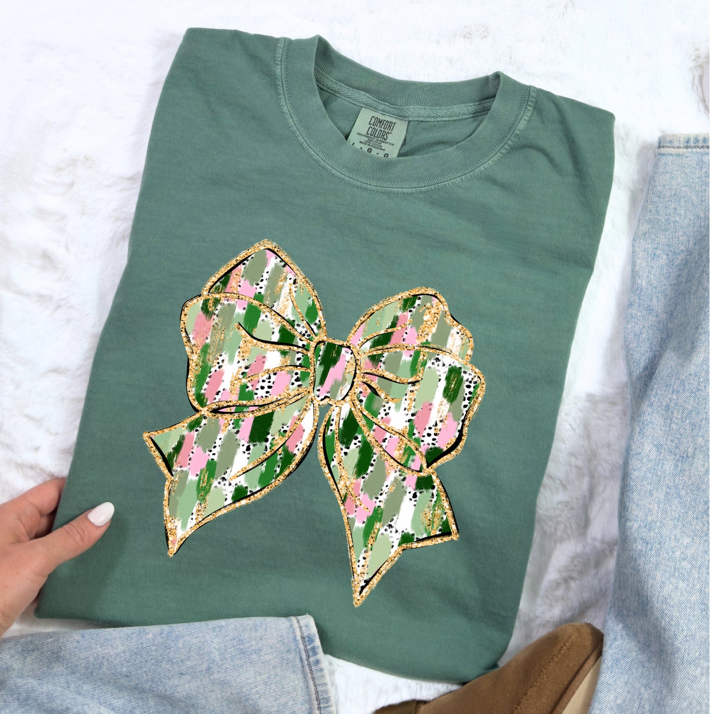Painted Dalmation Clover Bow Tees