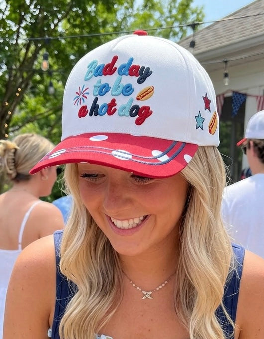 Bad Day to be a Hot Dog Embroidered Hat