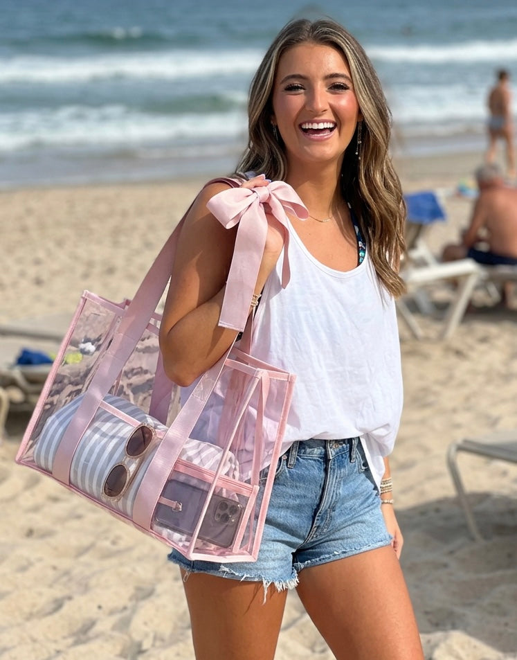 Pink Bow PVC Bags (preorder)