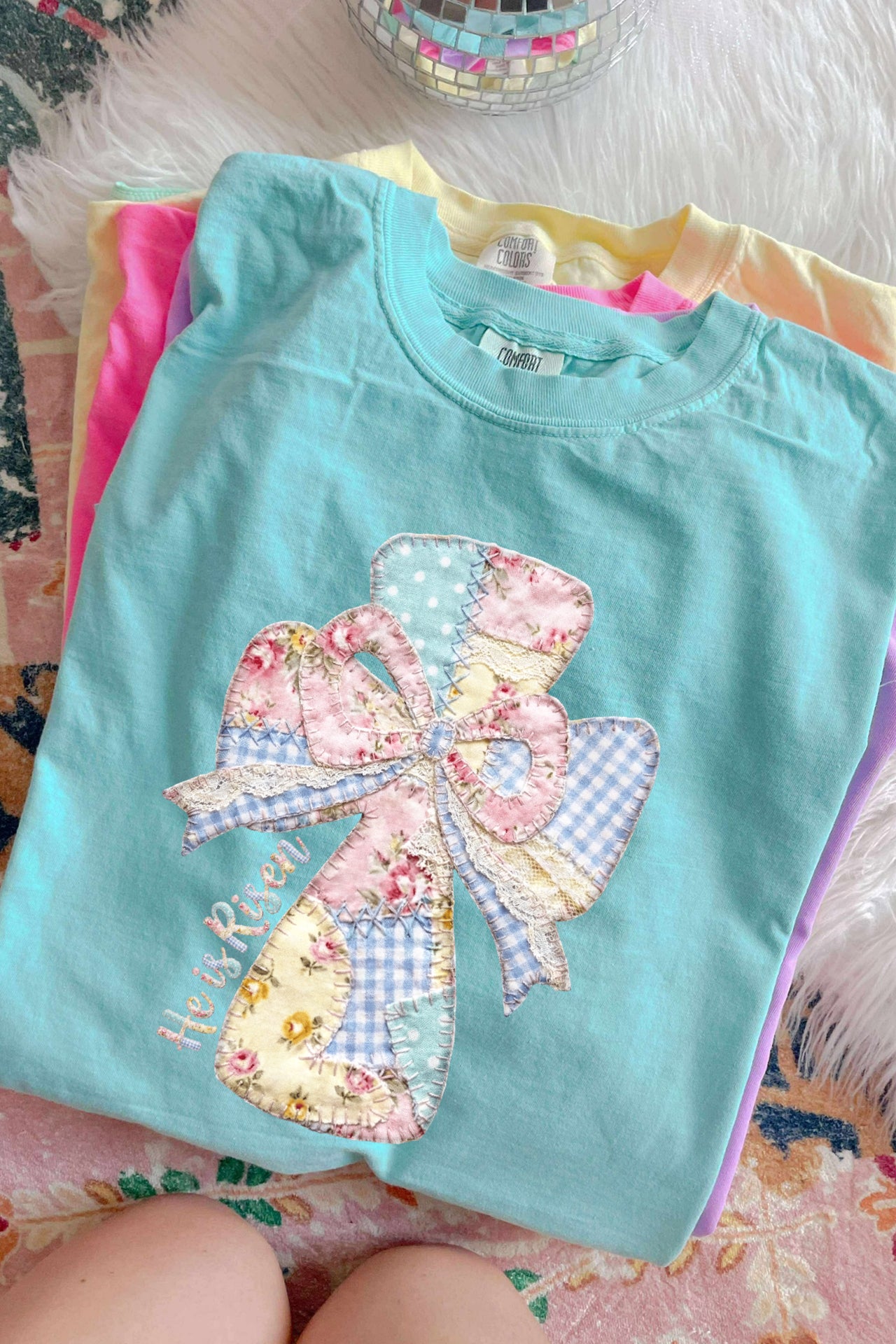 Faux Patchwork Cross Tee