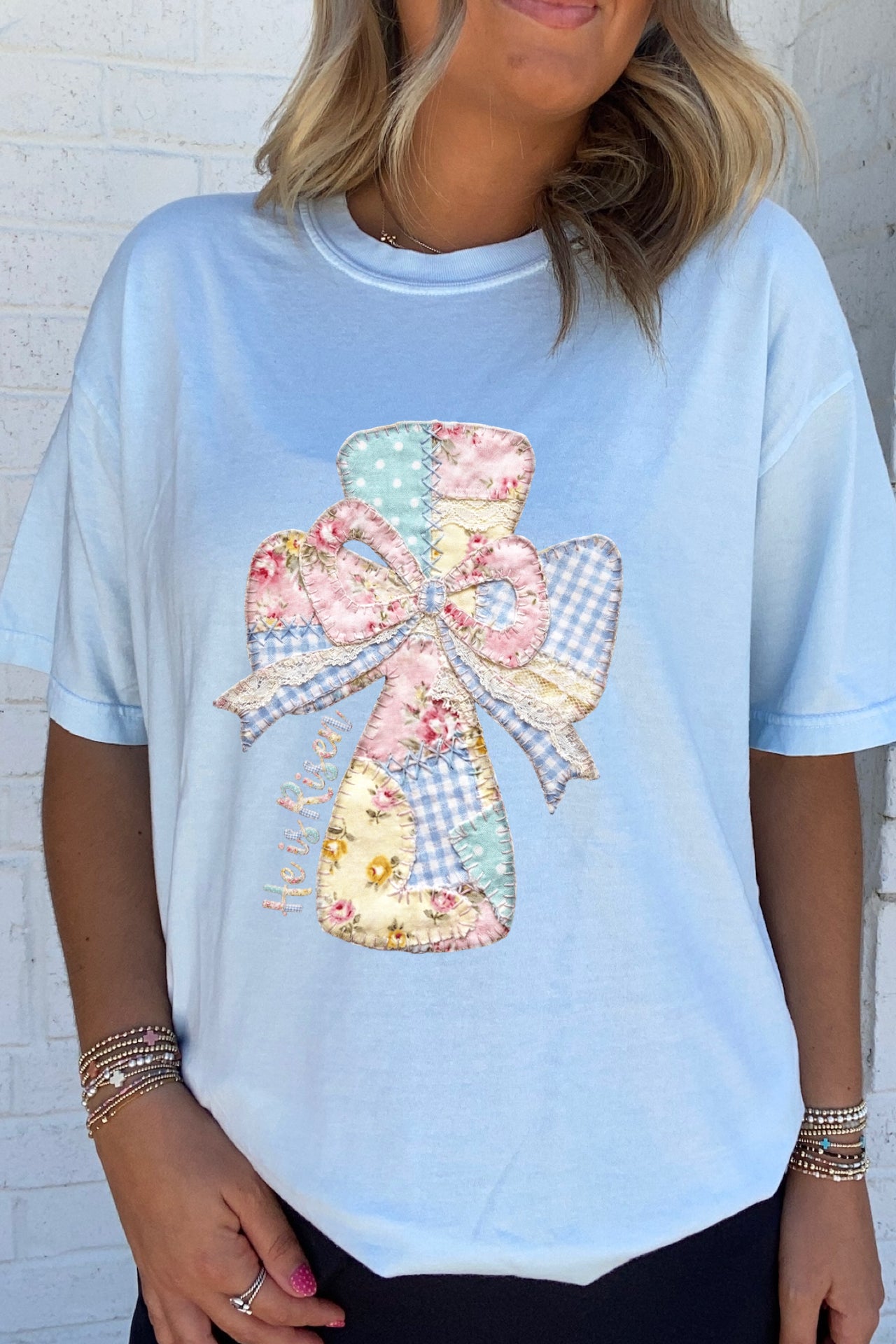 Faux Patchwork Cross Tee