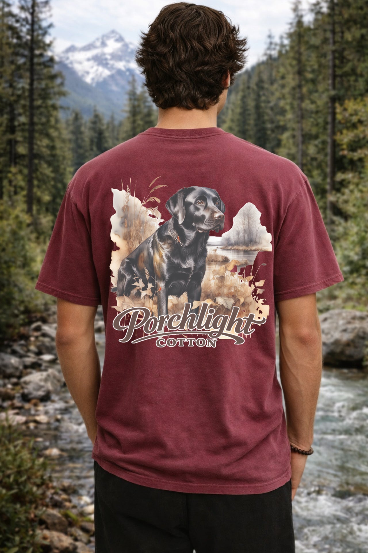 Porchlight Cotton Watercolor Dog CC Tees