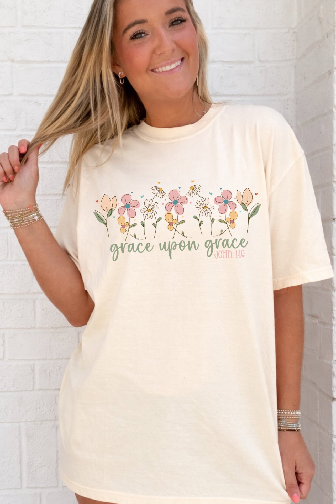 Floral Grace Upon Grace Tee
