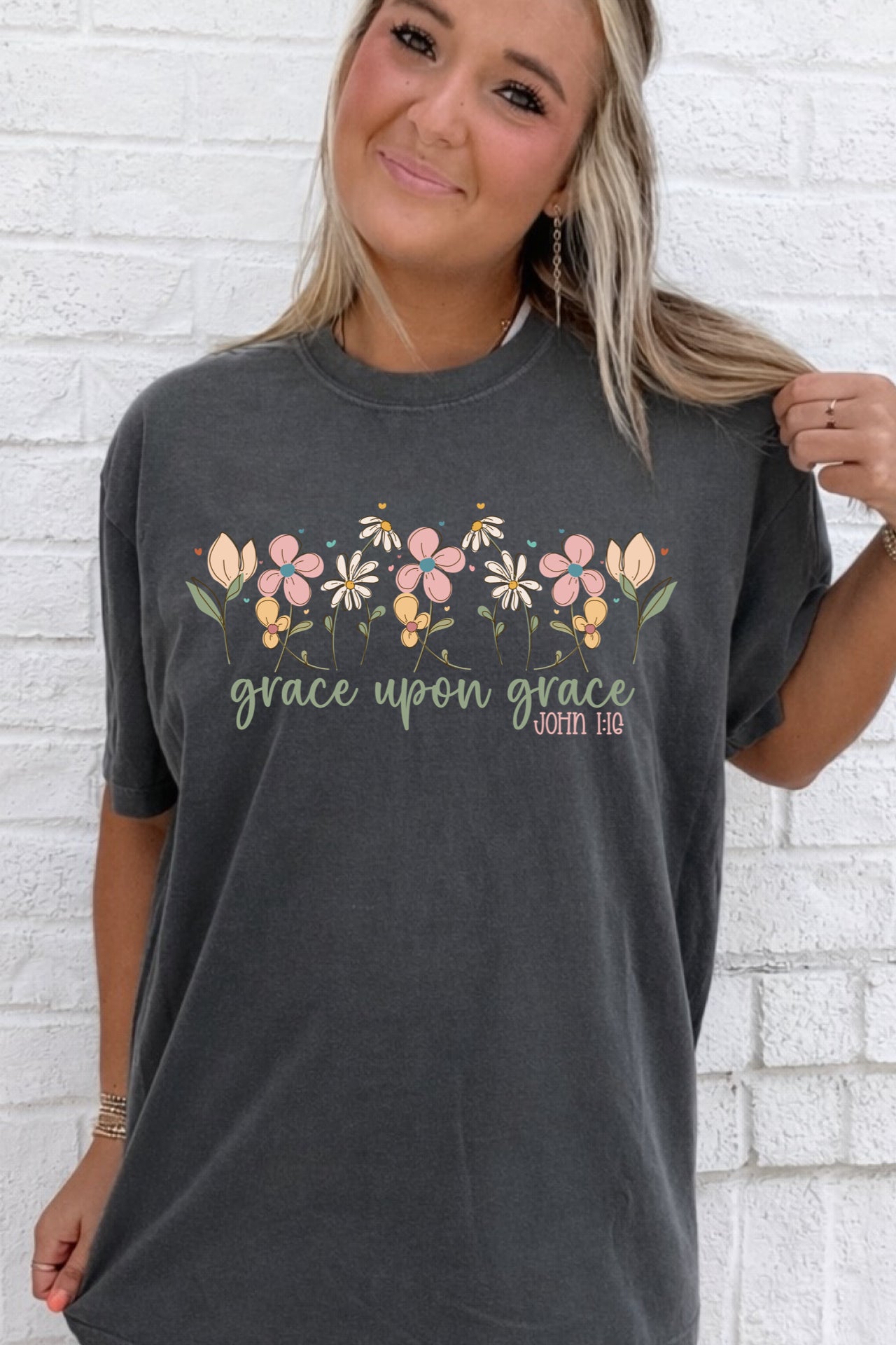 Floral Grace Upon Grace Tee