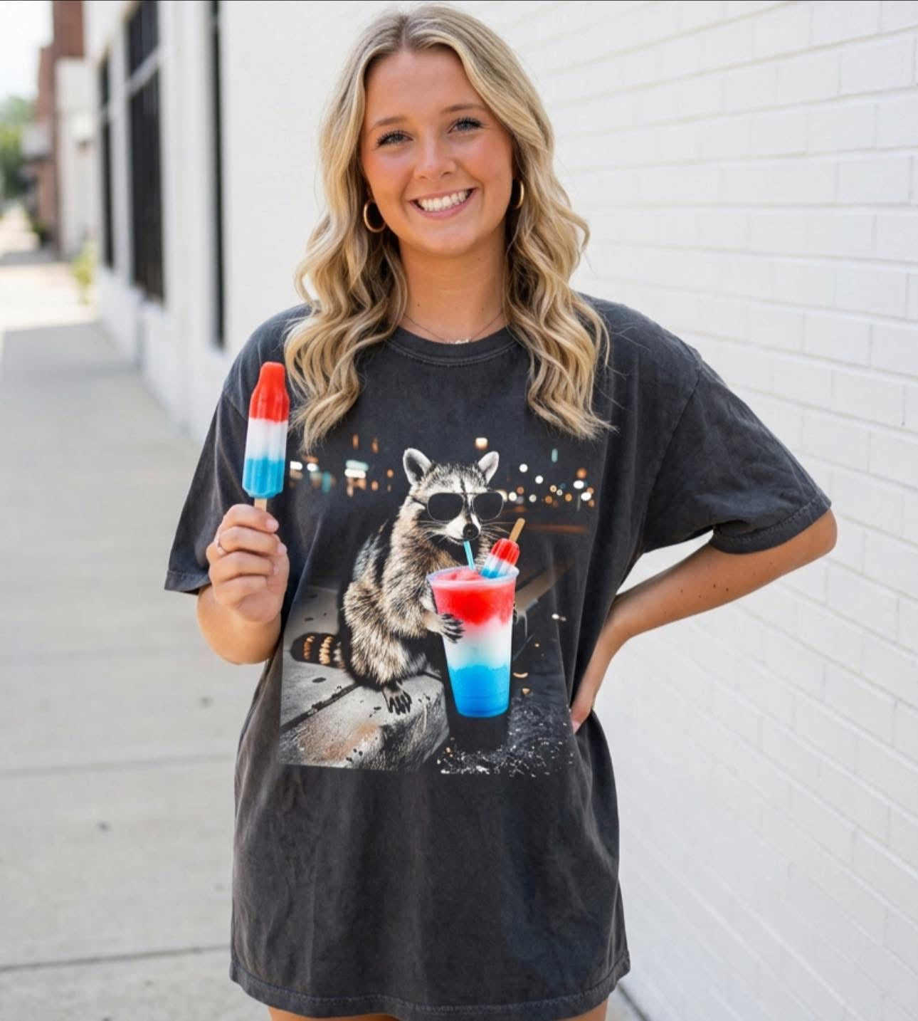 Bomb Pop Raccoon CC Tee