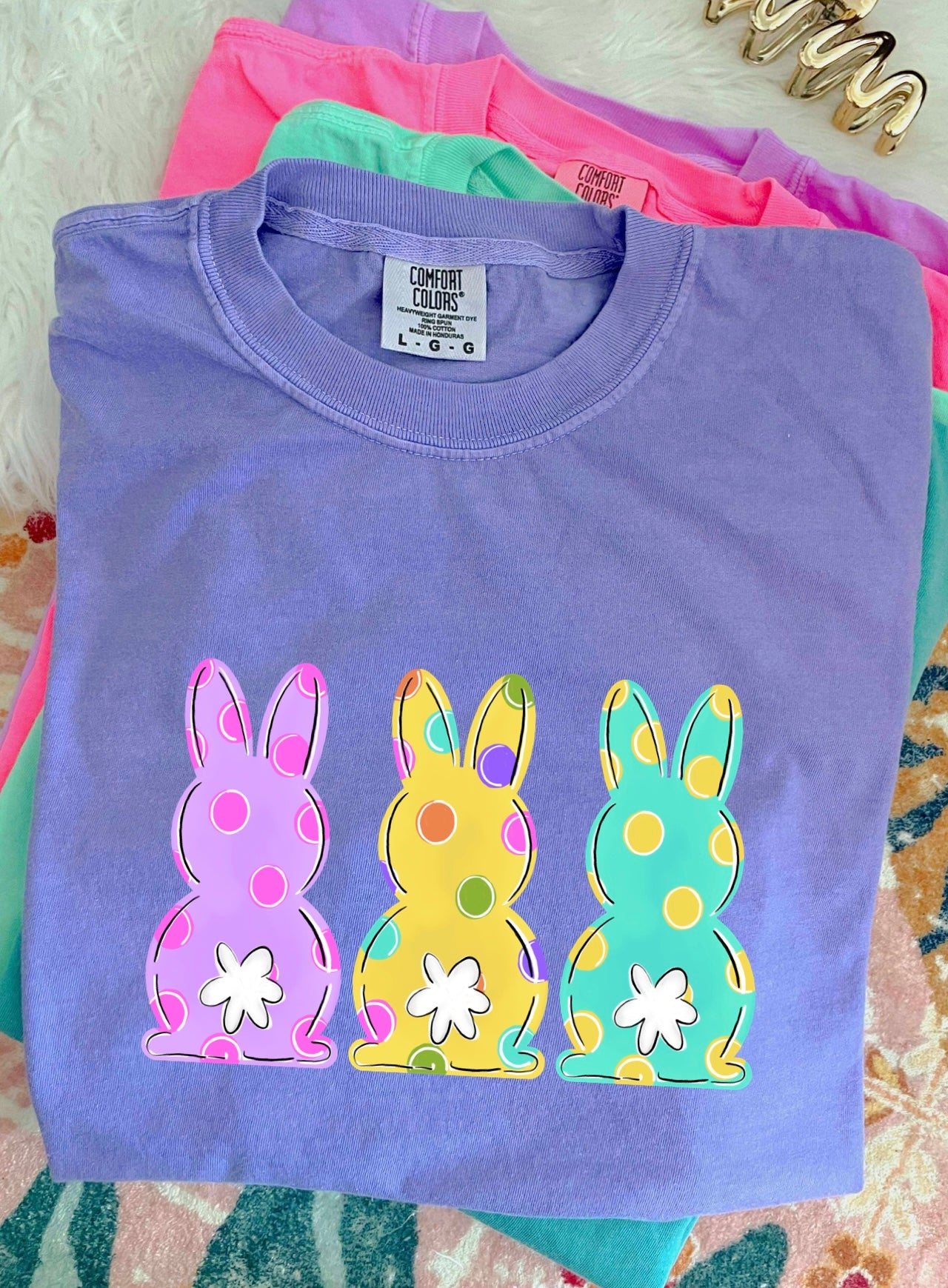 Polka Dot Bunny Trio Tees