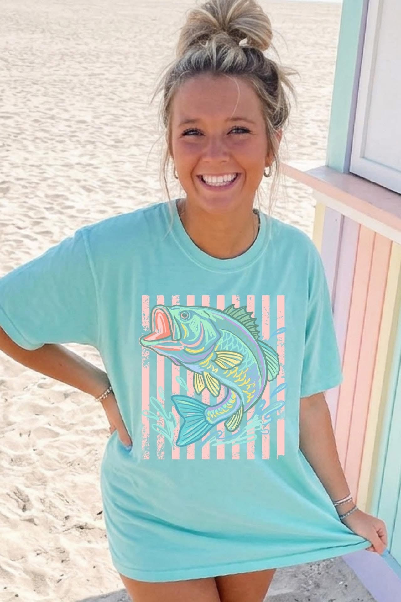 Pastel Striped Bass Tee
