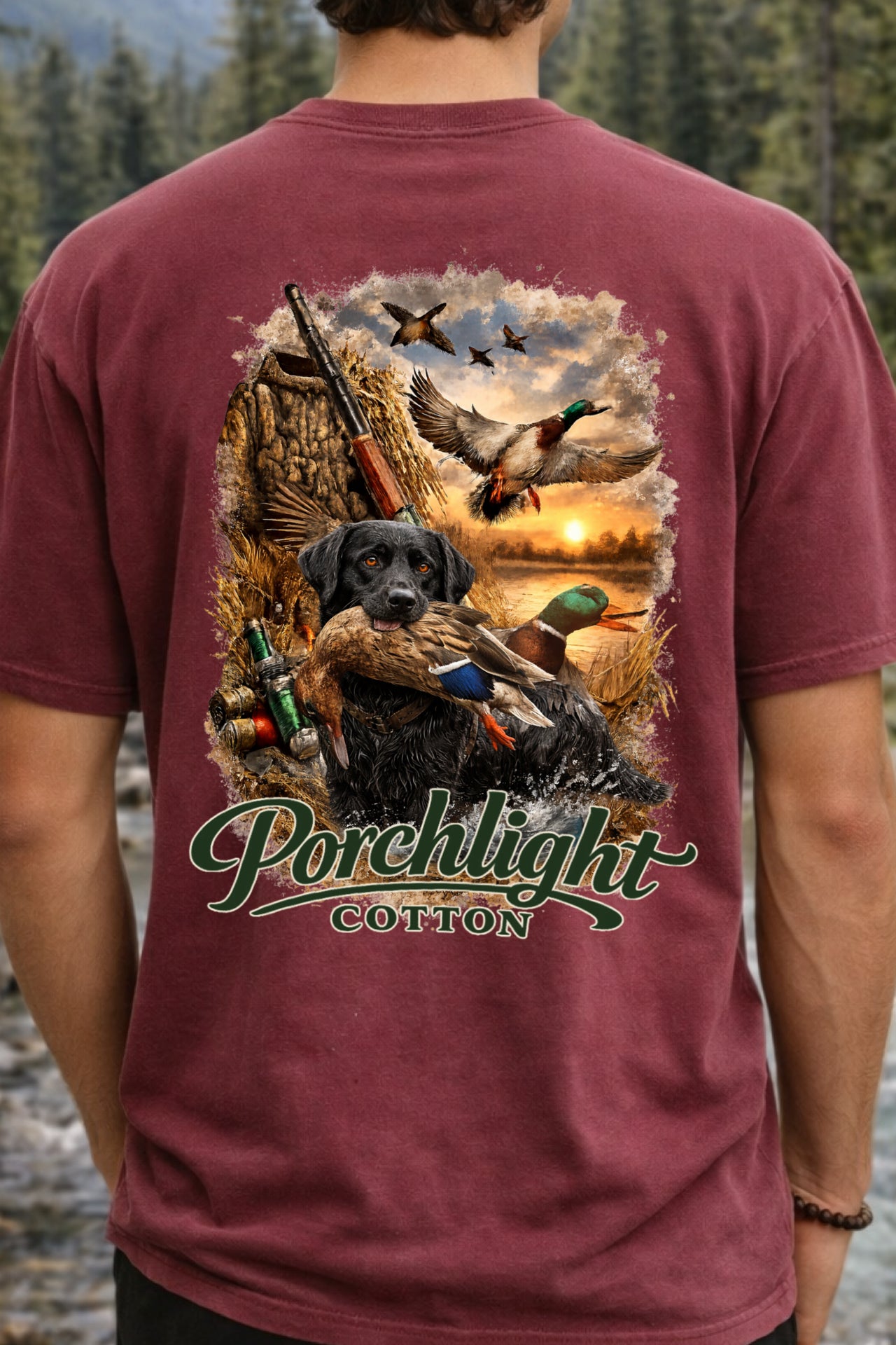 Porchlight Cotton Lab Duck Sunset Tee
