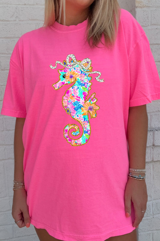 Floral Seahorse Tees and Tanks