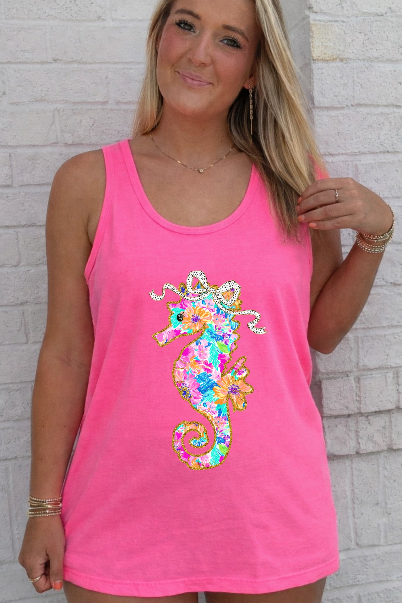 Floral Seahorse Tees and Tanks