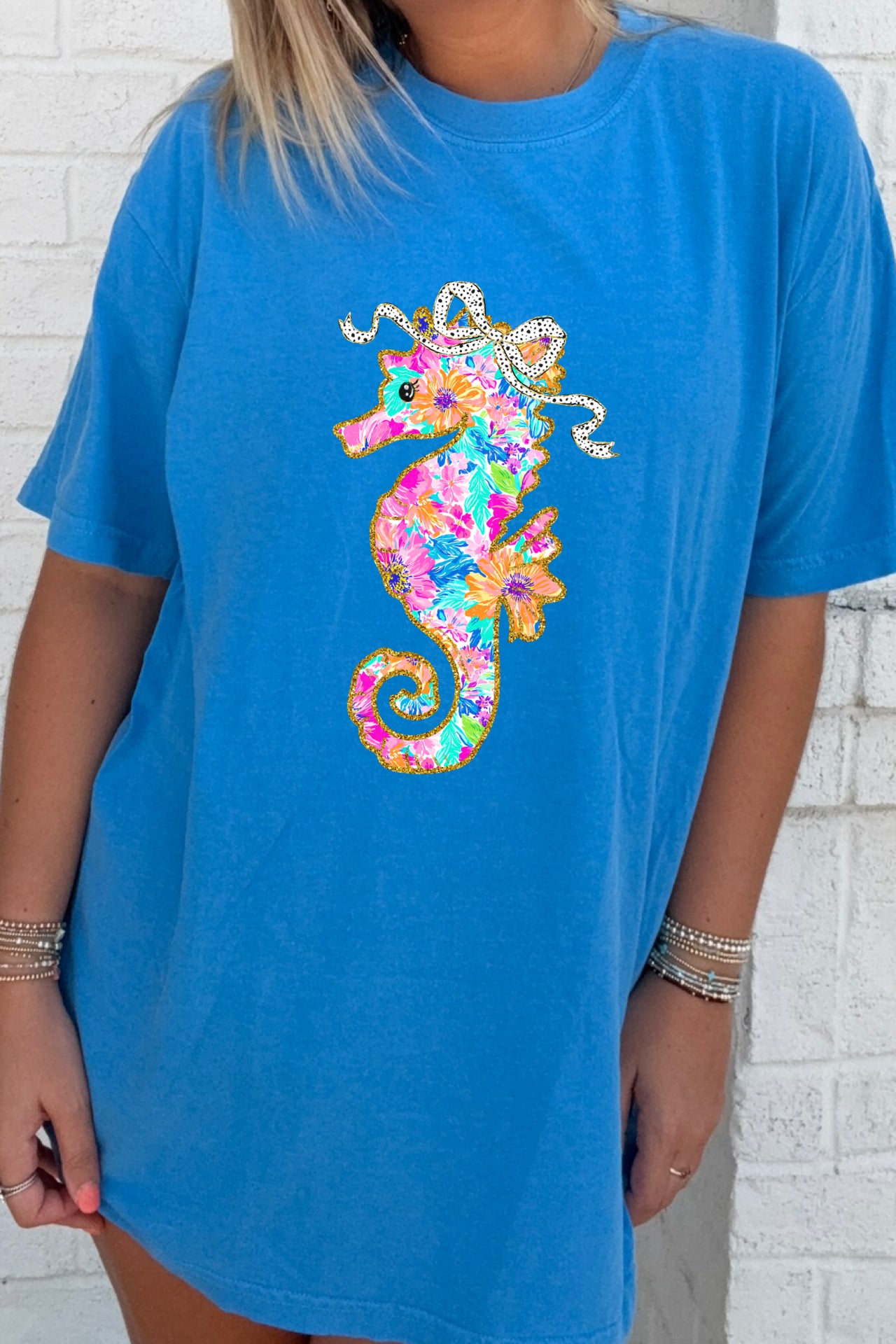 Floral Seahorse Tees and Tanks