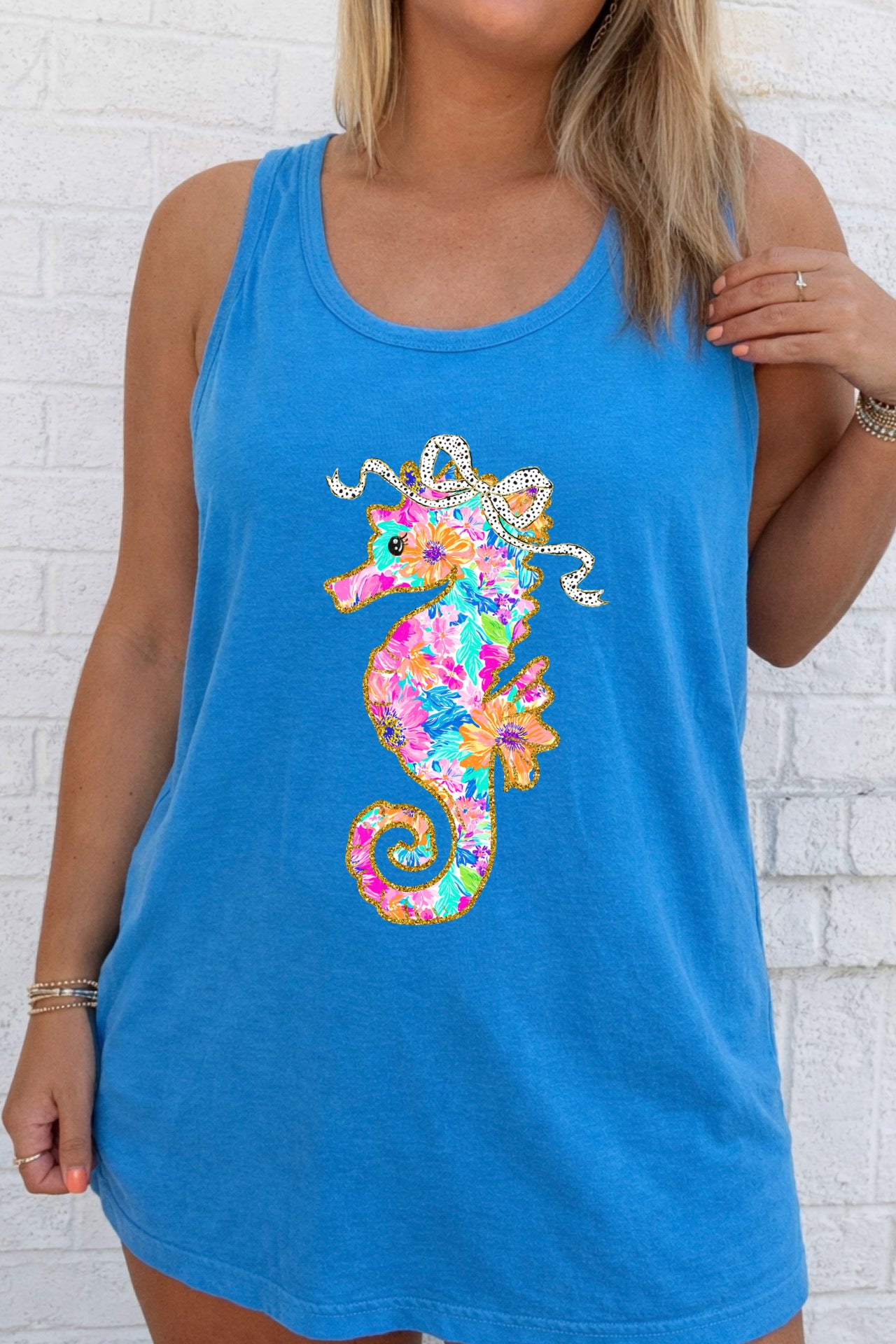 Floral Seahorse Tees and Tanks