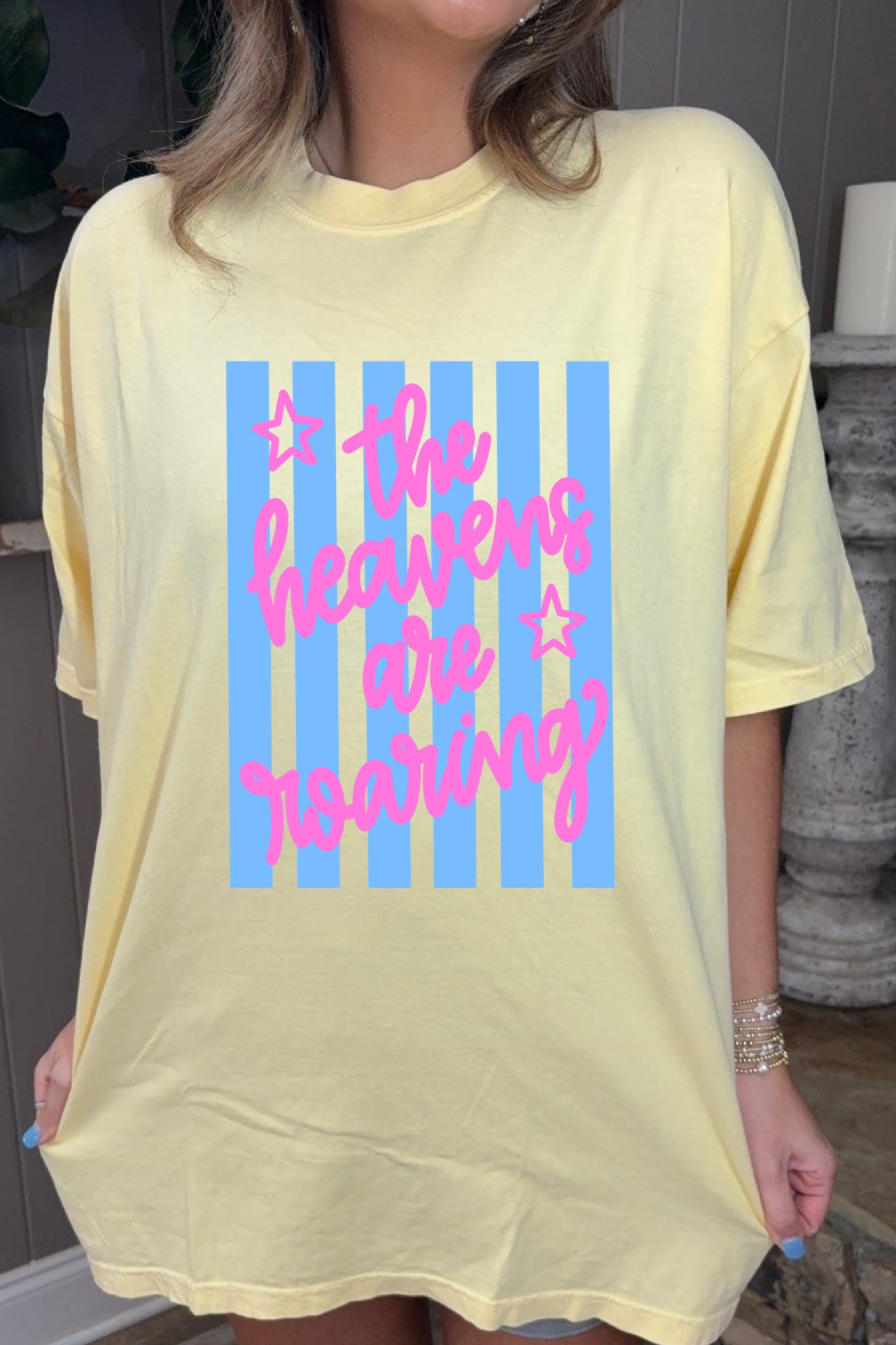 The Heavens are Roaring Striped Tee