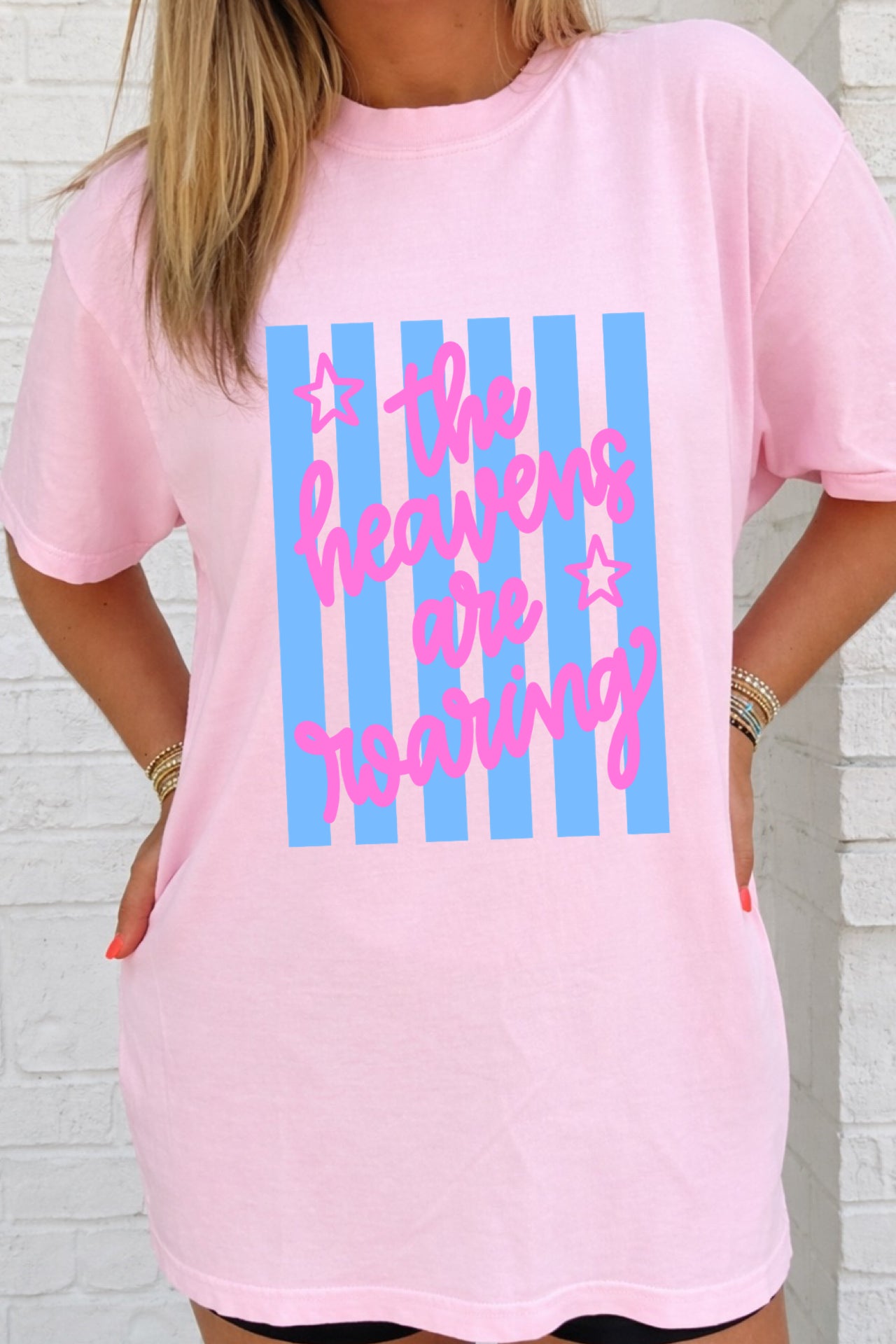 The Heavens are Roaring Striped Tee