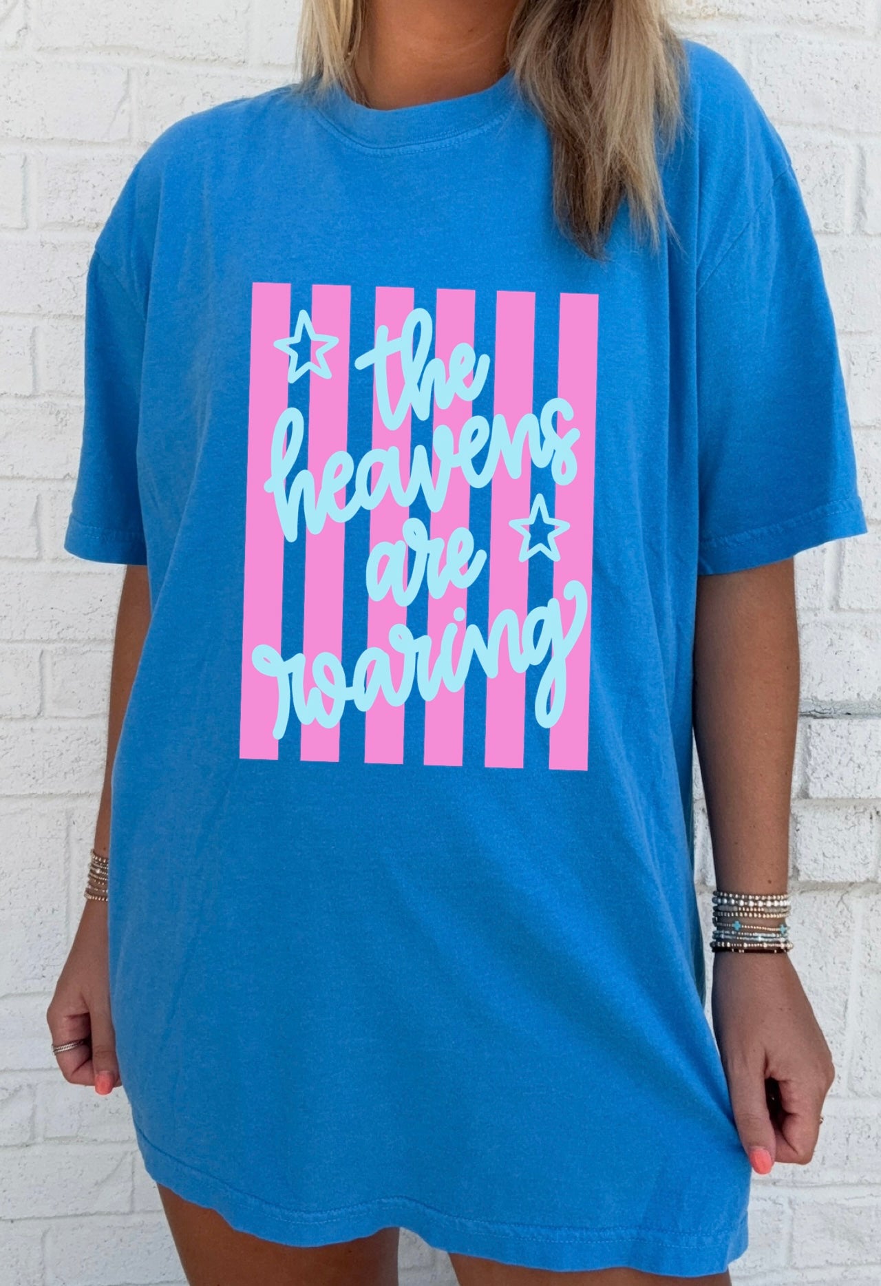 The Heavens are Roaring Striped Tee