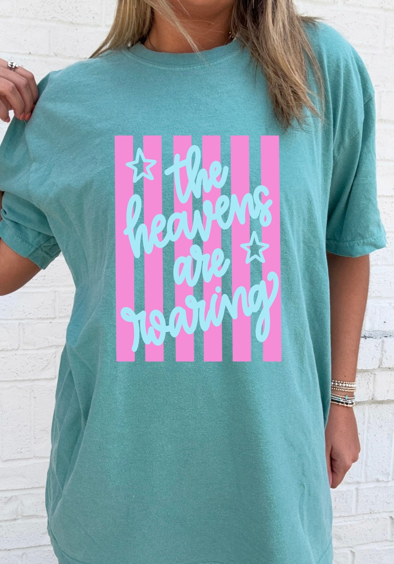 The Heavens are Roaring Striped Tee